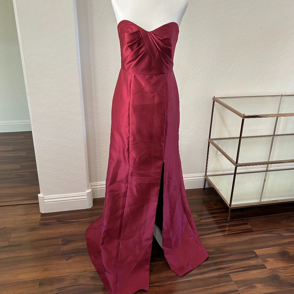 Alfred Sung Strapless Draped Bodice Trumpet Gown